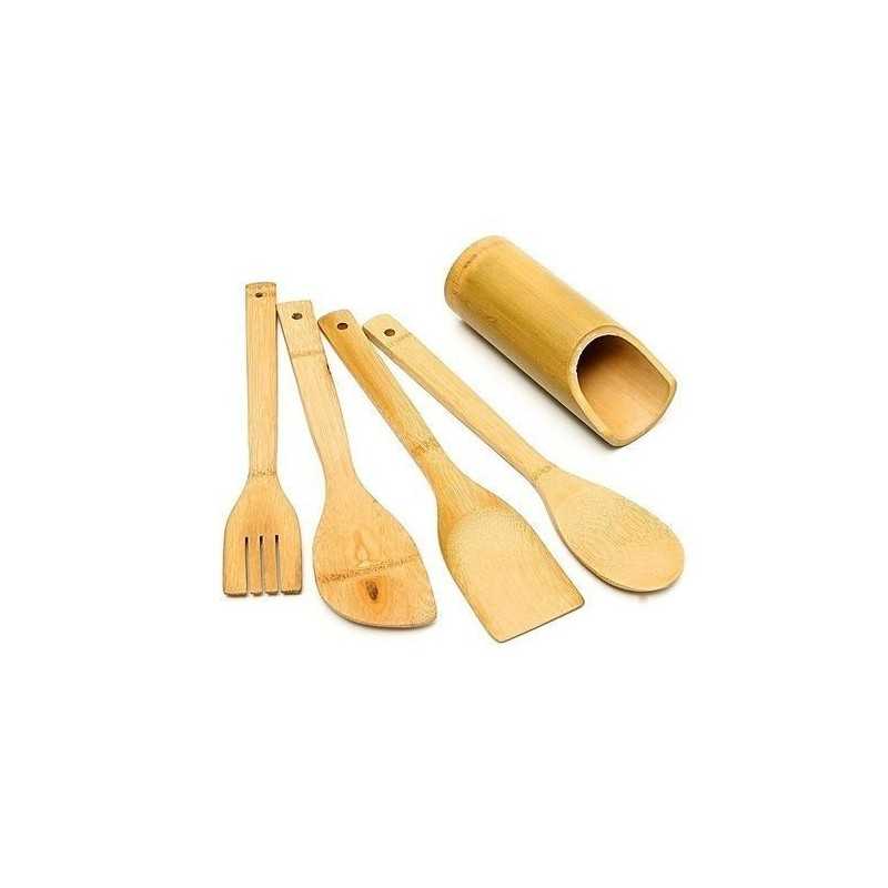 5 pièces en bois cuisine moderne à motif en bois Spatule de